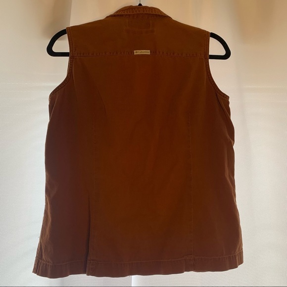 Columbia Women's Button Down Top Sleeveless Burnt Orange Rust Orange Columbia M - Picture 4 of 6